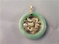 14K Gold and Green Apple Jade Dragon Pendants (4)