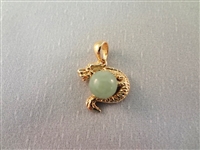 14K Gold and Green Apple Jade Dragon Pendants (4)