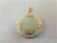 14K Gold and Green Apple Jade Dragon Pendants (4)