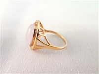 (3) 14K Gold & Multi Color Jade Cabochon Rings