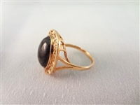 (3) 14K Gold & Multi Color Jade Cabochon Rings