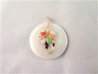 14K Gold and Multi Color Jade Jewelry Suite: Bracelet, (2) Pendants, Earrings, Ring