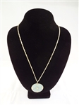 14K Gold Green Apple Jade Necklace and Pendant 32" long