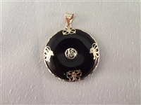 14K Gold Black Jade Jewelry Suite: (1) Necklace, (4) Pendants, (2) Bracelets, (1) Ring