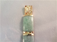 14K Gold Jade Jewelry Suite: Necklace, (2) Pendants, (4) Bracelets
