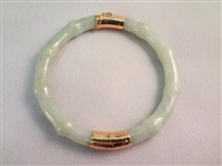 14K Gold Jade Jewelry Suite: Necklace, (2) Pendants, (4) Bracelets
