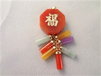 14K Gold and Red Coral Jade Jewelry Suite: (2) Necklaces, (2) Bracelets, (2) Pendants, (1) Ring 