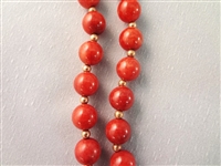 14K Gold and Red Coral Jade Jewelry Suite: (2) Necklaces, (2) Bracelets, (2) Pendants, (1) Ring 
