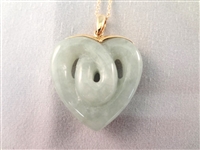 14K Gold Green Apple Jade (3) Necklaces, Pendants and Ring Sets