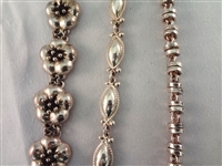 CII Mexican Sterling Silver Jewelry Group: (3) Bracelets, (1) Earrings, (1) Ring, (1) Pendant