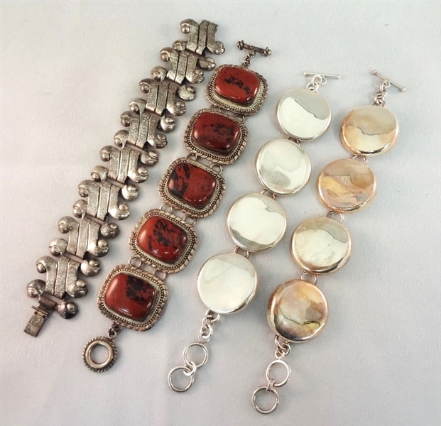 (4) ATI Mexican Sterling Silver Bracelets