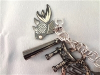 Monet Sterling Silver Charm Bracelet (14) Charms
