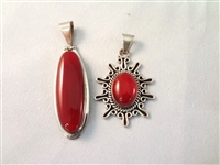 CII Mexican Sterling Silver Group with Red Carnelian Cabochons 