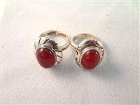 CII Mexican Sterling Silver Group with Red Carnelian Cabochons 