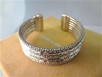 Michael Dawkins Sterling Silver Jewelry Suite: (2) Cuff Bracelets (1) Necklace in Original Boxes