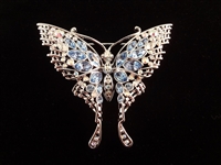 (4) Nolan Miller Oversize Enamel & Rhinestone Butterfly Brooches and (1) Pendant