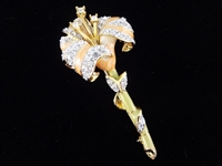 (6) Nolan Miller Enameled Rhinestone Oversize Floral Brooches