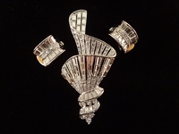 (3) Nolan Miller Pave Crystal Oversize Floral Brooch and Earring Sets