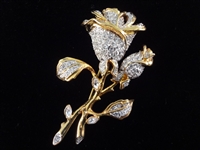 (3) Nolan Miller Pave Crystal Oversize Floral Brooch and Earring Sets