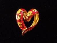 (6) Nolan Miller Heart and Bow Pendants and Brooches