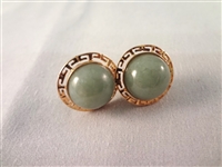 14K Gold and Green Apple jade Jewelry Suite: (1) Ring, (2) Pendants, (2) Earrings, (1) Bracelet