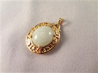 14K Gold and Green Apple jade Jewelry Suite: (1) Ring, (2) Pendants, (2) Earrings, (1) Bracelet
