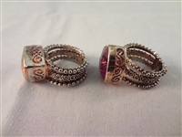 (4) Sajen Sterling Silver Chunky Cocktail Rings