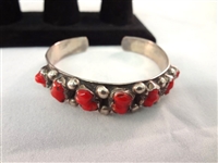 Southwest Sterling Silver Bracelet and Ring Lot (6) bracelets (5) Rings Red Coral 