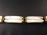 14K Gold and White Jade Jewelry Suite (1) MOP Necklace, (2) Pendants, (2) Bracelets, (1) Ring