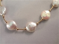 14K Gold and White Jade Jewelry Suite (1) MOP Necklace, (2) Pendants, (2) Bracelets, (1) Ring