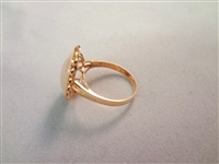 14K Gold Mother of Pearl Bracelet and Ring Set