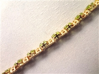 14K Gold Tennis Bracelet (22) Princess Cut Peridots 7 Long