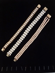 14K Gold Tennis Bracelet (3) With Pearl Settings