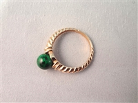 (2) 14K Gold Rings with Malachite Stones Ring Sizes 8, 8.25