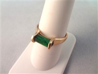 (2) 14K Gold Rings with Malachite Stones Ring Sizes 8, 8.25