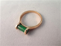 (2) 14K Gold Rings with Malachite Stones Ring Sizes 8, 8.25