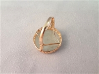 14K Gold and Green Apple Jade Bracelet, Ring and Pendant Set