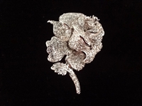 (5) Nolan Miller Rose Enamel and Rhinestone Brooches