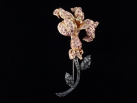 (5) Nolan Miller Rose Enamel and Rhinestone Brooches