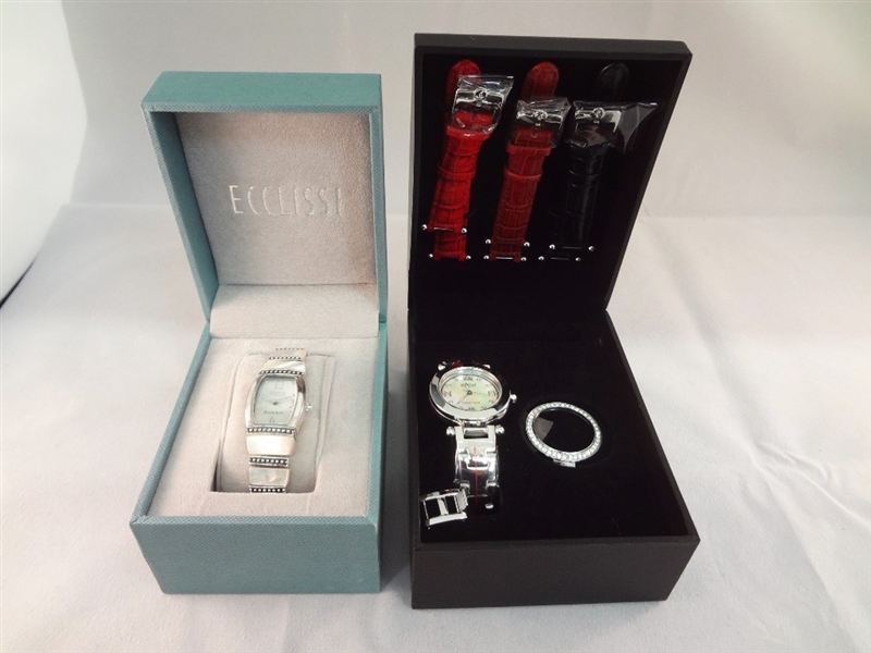 (2) Ecclissi Sterling Silver Watches in Original Boxes