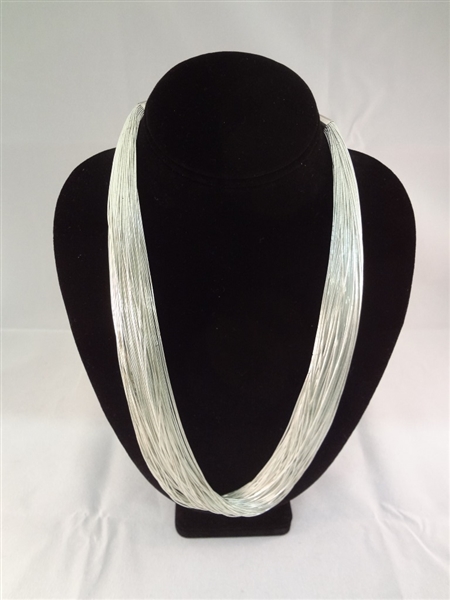 Liquid Sterling Silver Multi Strand Necklace 24" Long