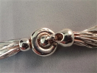 Sterling Silver Multi Strand Fancy Toggle Slip Necklace 32 Long