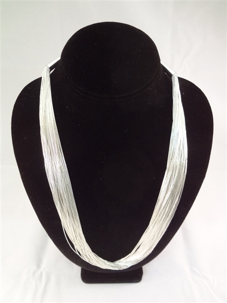 Santa Domingo Liquid Sterling Silver Necklace 28" Long