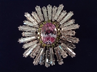 (4) Nolan Miller Vintage Brooches: Sunburst, Cross, Flowers