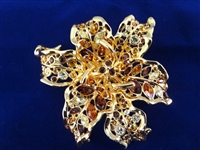 (4) Nolan Miller Oversize Flower Rhinestone Brooches