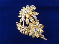 (4) Nolan Miller Oversize Flower Rhinestone Brooches
