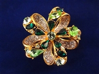 (4) Nolan Miller Oversize Flower Rhinestone Brooches