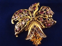 (4) Nolan Miller Oversize Flower Rhinestone Brooches