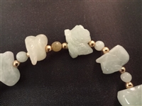 14K Gold and Green Apple Jade Bracelet and 3 Pendants