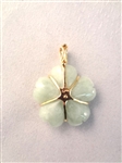 14K Gold and Green Jade Bangle Bracelet and 4 Pendants